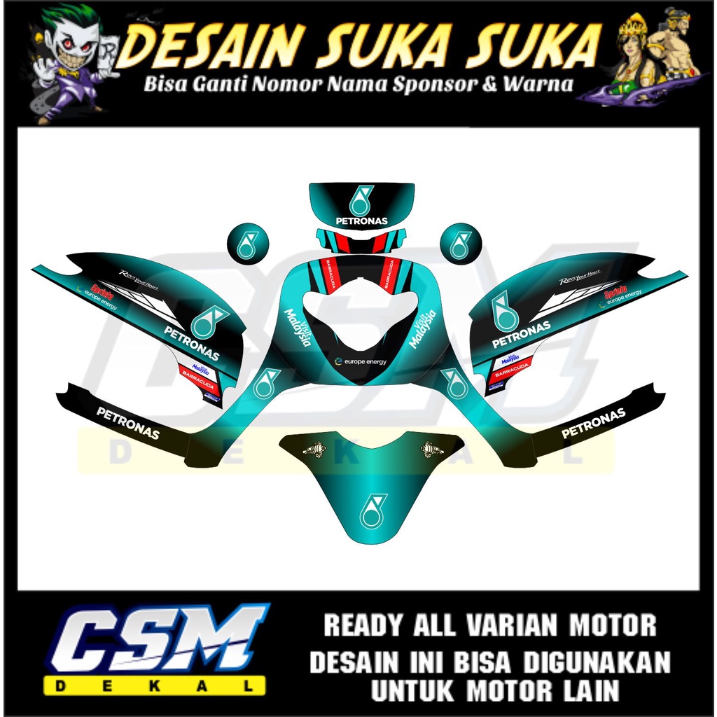 DECAL MOTOR SCOOPY PETRONAS STRIPING FULL BODY
