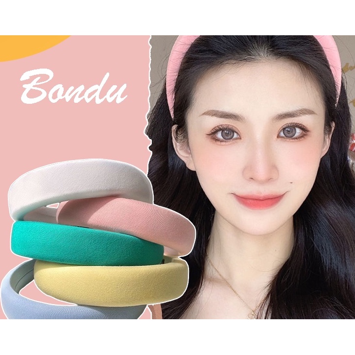 NEW Bando Besar Premium Wanita Rambut Fashion Korea Busa Lembut Warna Jreng Bandana Cantik BND04