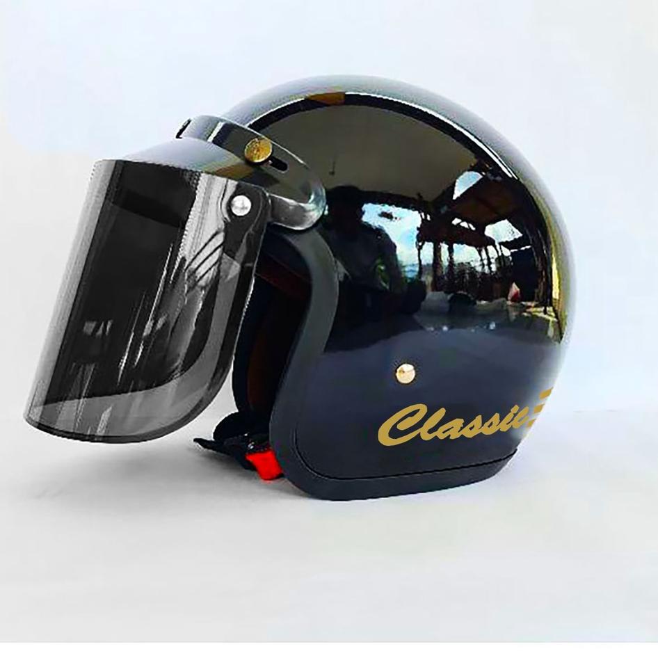 Terbagus.. HELM BOGO GARIS CLASIC FULL LEHER PRIA WANITA DEWASA