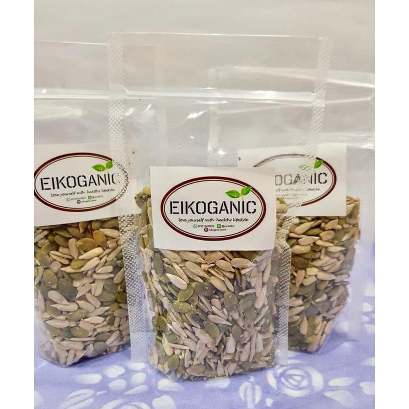 

Super Sale Mix Seeds / Mixed Seeds (Pumpkin + Sunflower Seeds) 200 Gram Ready Stock