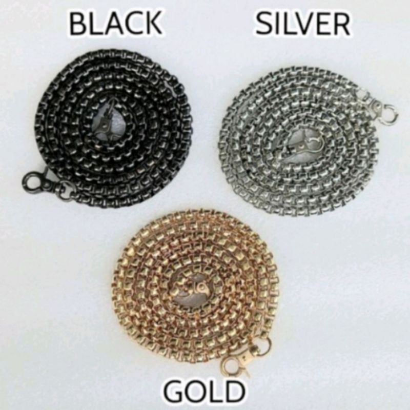 Tali Tas Rantai Besi Strap Ada Pengaitnya/Tali Rantai Tas Slempang Besi Ulir/Tali Tas Rantai Ulir Ca