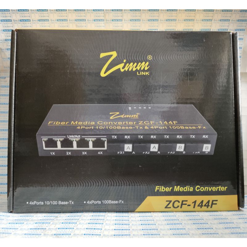 Zimmlink ZCF-144F Media Converter 4  FO AABB to 4 LAN 10/100Mbps