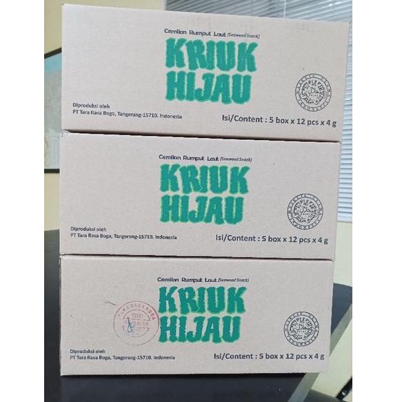 

㋿ Rumput Laut KRIUK HIJAU Halal | 1 box | 12 pcs ら