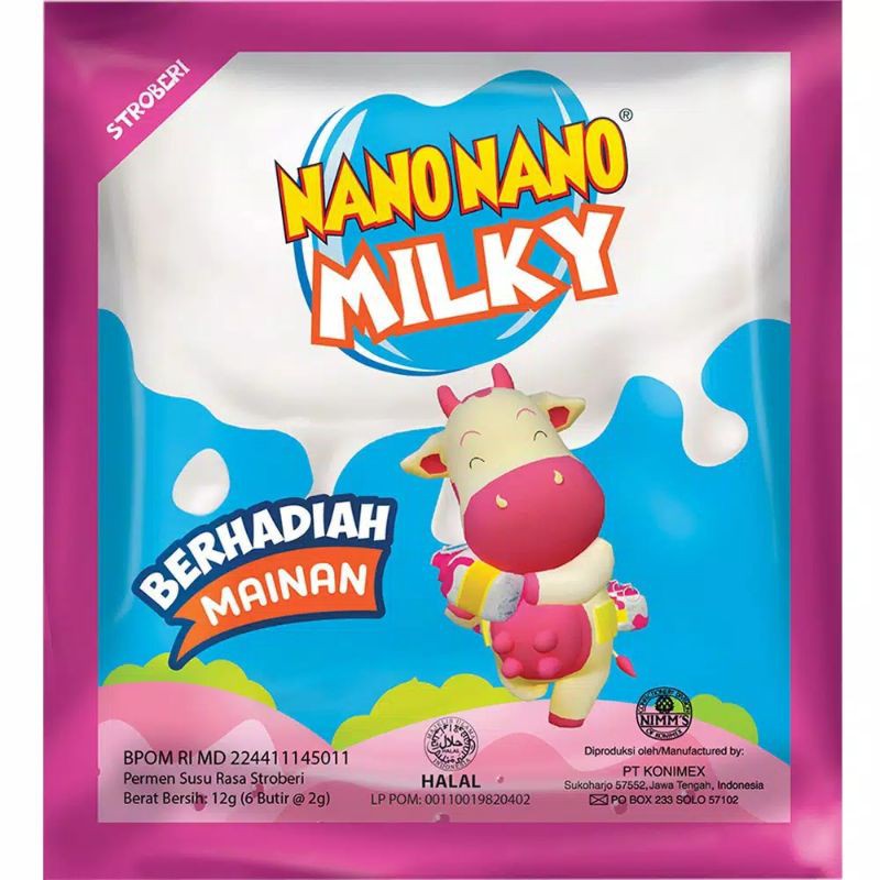 

NANO - NANO MILKY 40gr Coklat Vanila Stroberi (isi 20 butir)