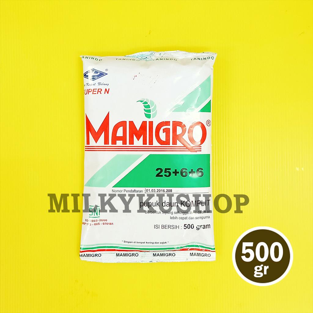 PUPUK MAMIGRO 25-6-6 HIJAU  500 GRAM KEMASAN PABRIK DAUN