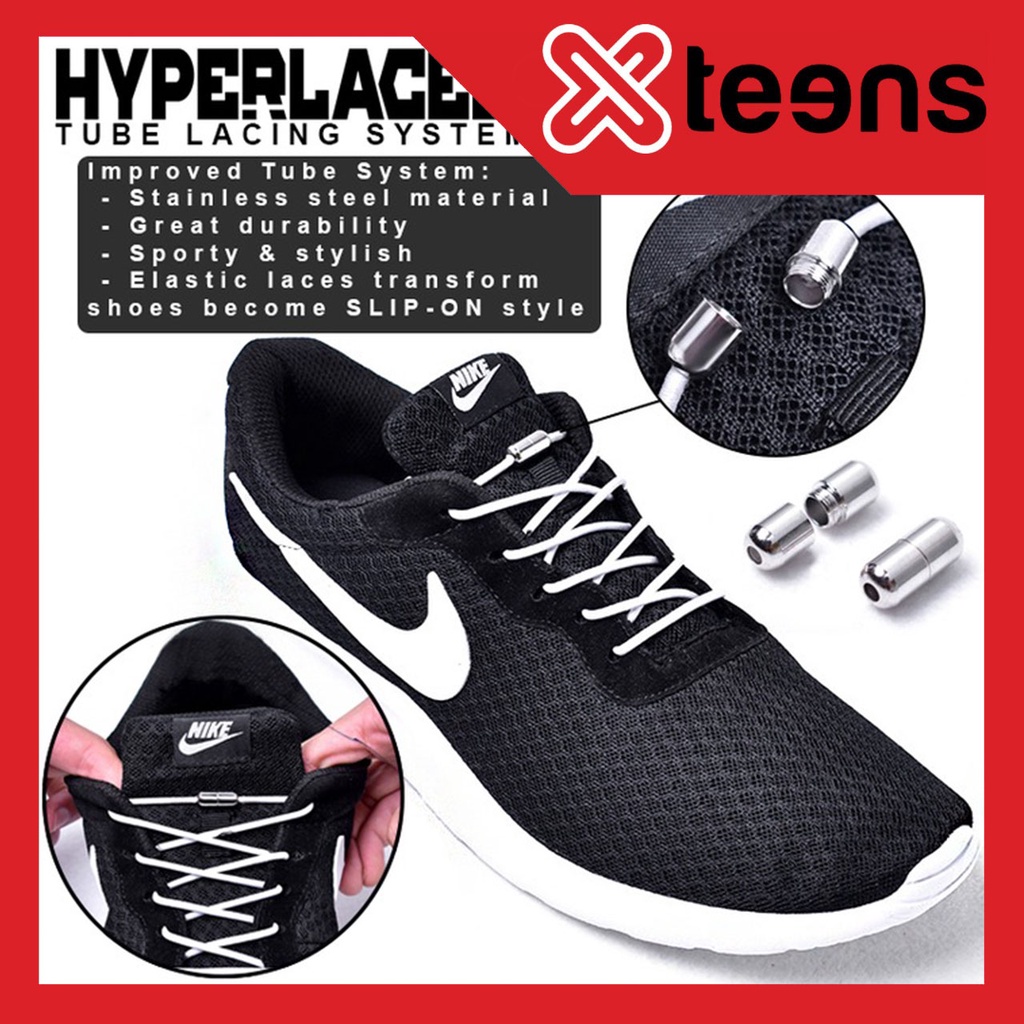 Tali Sepatu Elastis Karet Tali Sepatu Lazy Shoelace with Lock Capsule Tali Sepatu Sneakers Lock Capsule