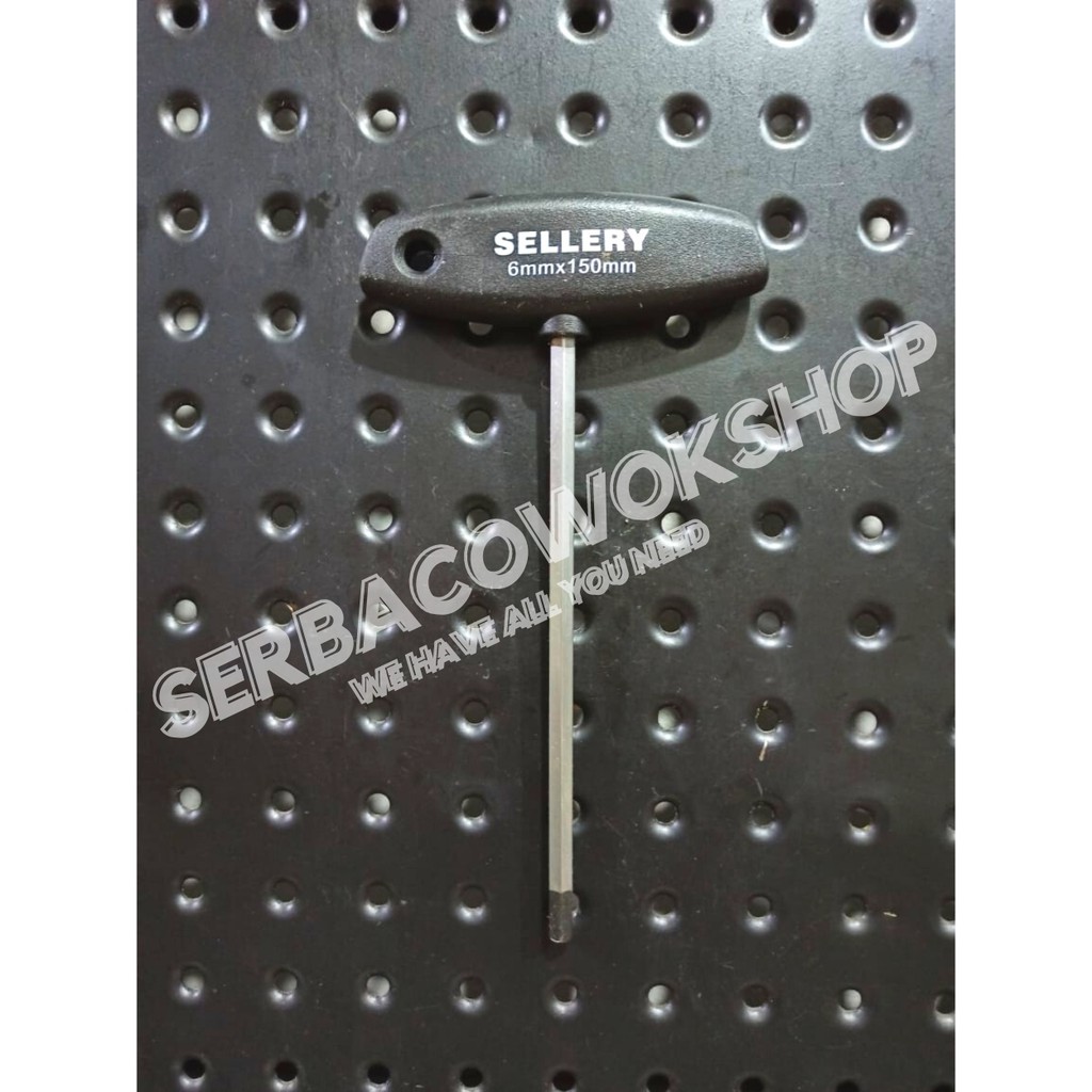 Sellery T Handle Hex Key L 6 mm x 150 mm Kunci L Model T 6mm Termurah Berkualitas