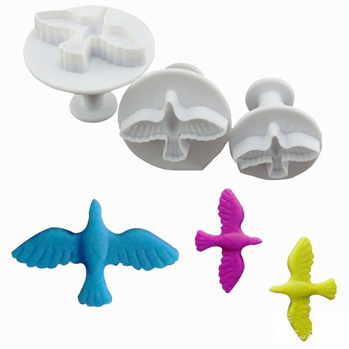 Fondant Plunger Cutter - Cetakan Fondant Pigeon (3pcs)