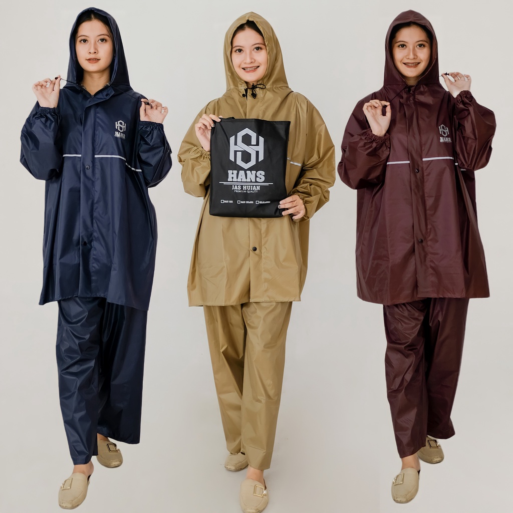 RAINCOAT,Jas hujan motor HANS Pria Dan Wanita Original Bahan Tebal