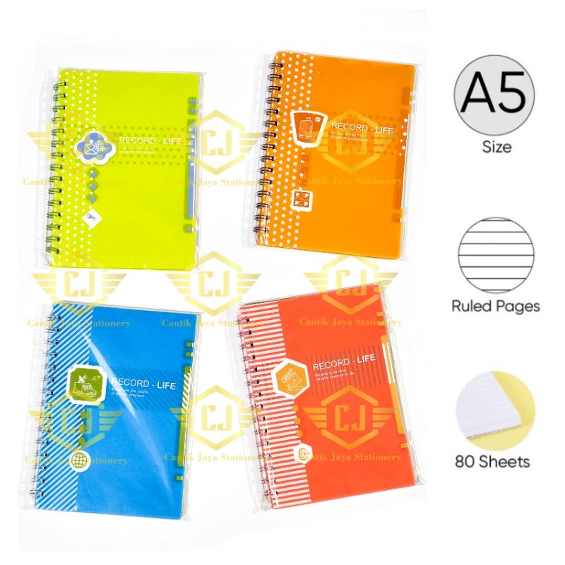 

Notebook Ring A5 28825-67 (Record-Life) Buku Catatan Bergaris 80 lbr