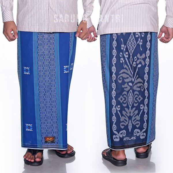 Sarung ATLAS Premium 770 Songket Biru Silver