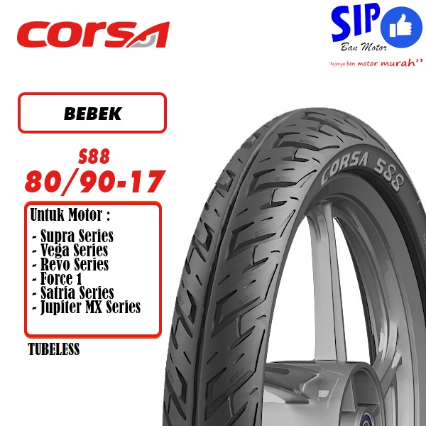 Ban motor bebek tubeless Corsa S88 80 90 17