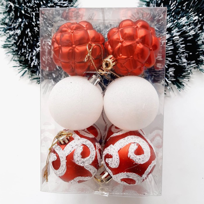 Bola Natal isi 12 6cm 8cm Hiasan Pinus Pohon Natal Merah Rosegold Gold Hiasan Natal Harga Grosir Termurah