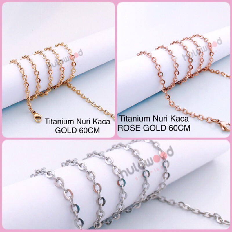 Kalung Rantai MCI Titanium 316L Import Stainless Anti Karat NURI KACA Pria Wanita