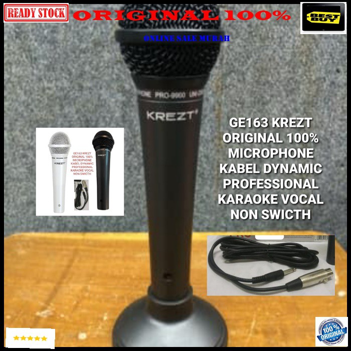 G163 Krezt original 100% dj studio acara pidato mic kabel dynamic mik cable karaoke microphone vocal vokal mikrophone sound system audio musik pengeras suara super cardioid pro profesional panggung G163   NON SWITCH  PAKAI MIC INI SUARA BIASA BIASA JADI B