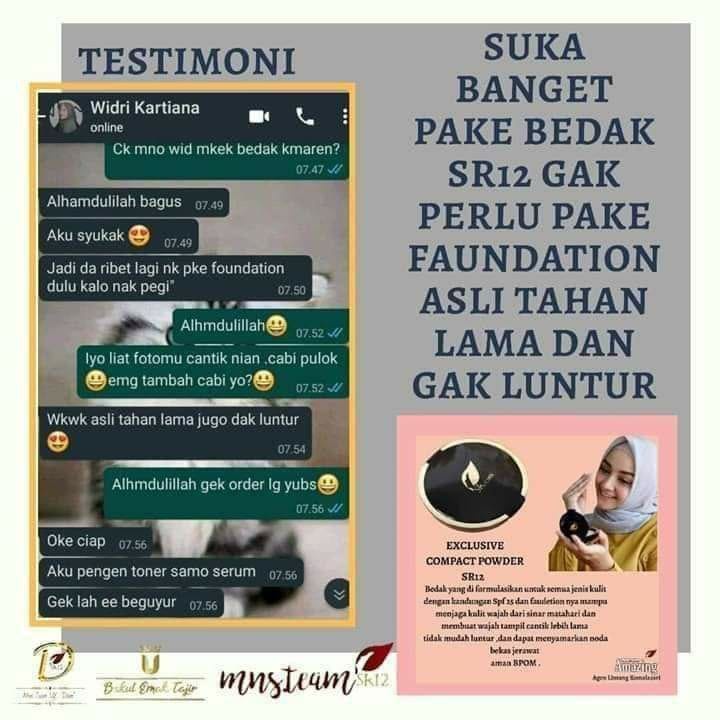 Bedak SR12 Compact Powder Tidak Mudah Luntur Whitening dan Glowing