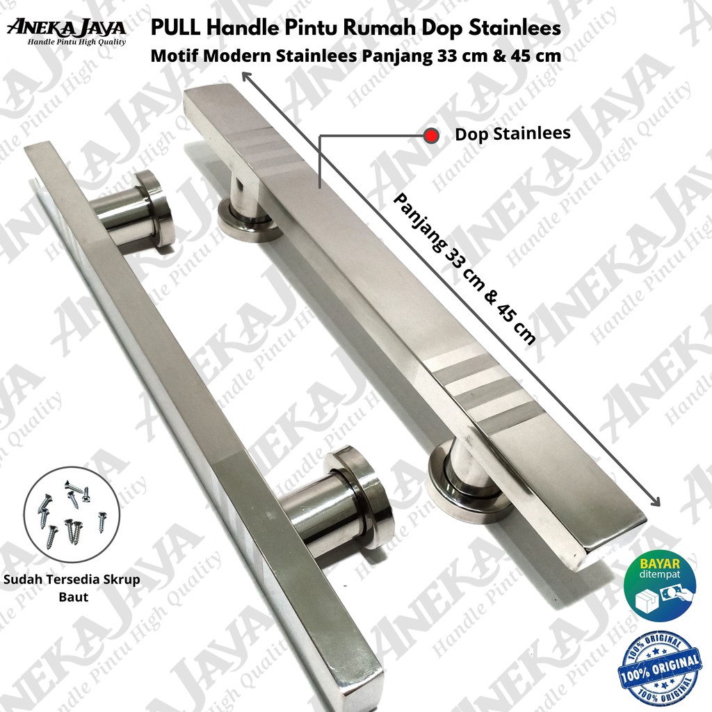 Handle pintu rumah stainlees panjang 33 cm &amp; 45 cm | Gagang Pintu rumah | Tarikan Pintu rumah murah