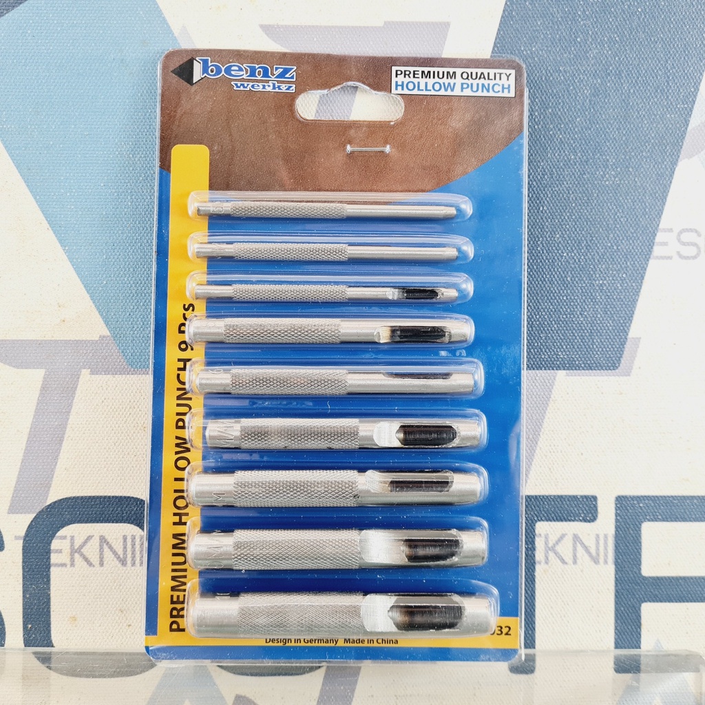 

BENZ PLONG SET 9 PCS - HOLLOW PUNCH - PEMBUAT LUBANG - PEMBOLONG KARDUS KAIN KERTAS
