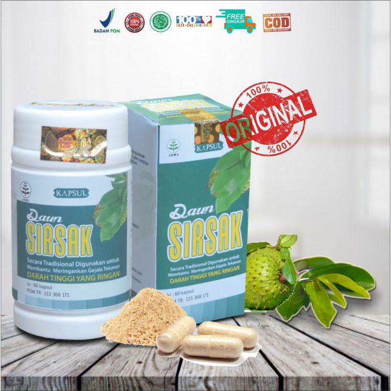 

KAPSUL DAUN SIRSAK OBAT Hipertensi / Mencegah & mengobati Kanker/ Kapsul Daun Sirsak kwalitas Premium/isi 60 kaps extra