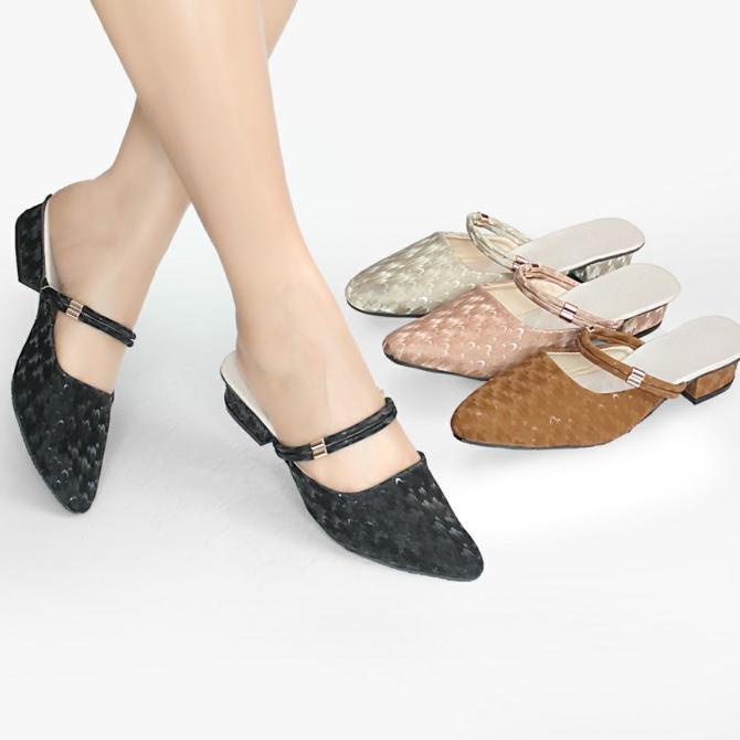 Sandal Wanita Murah / Sendal Slip On Sampan Sisik DETE3C Segera Dapatkan