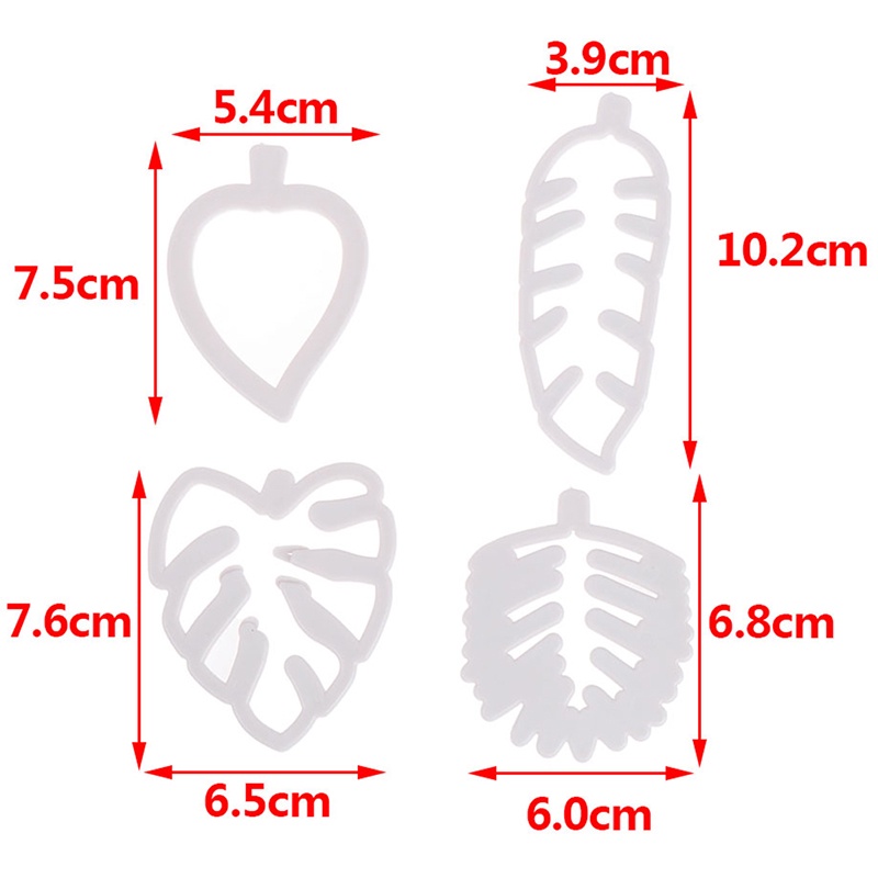 4pcs / set Cetakan Pemotong Biskuit Bentuk Daun Tropis Untuk Dekorasi Kue