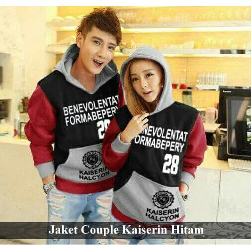 Hoodie couple trendy | Beli jaket pasangan terkini | Kaiserin hitam