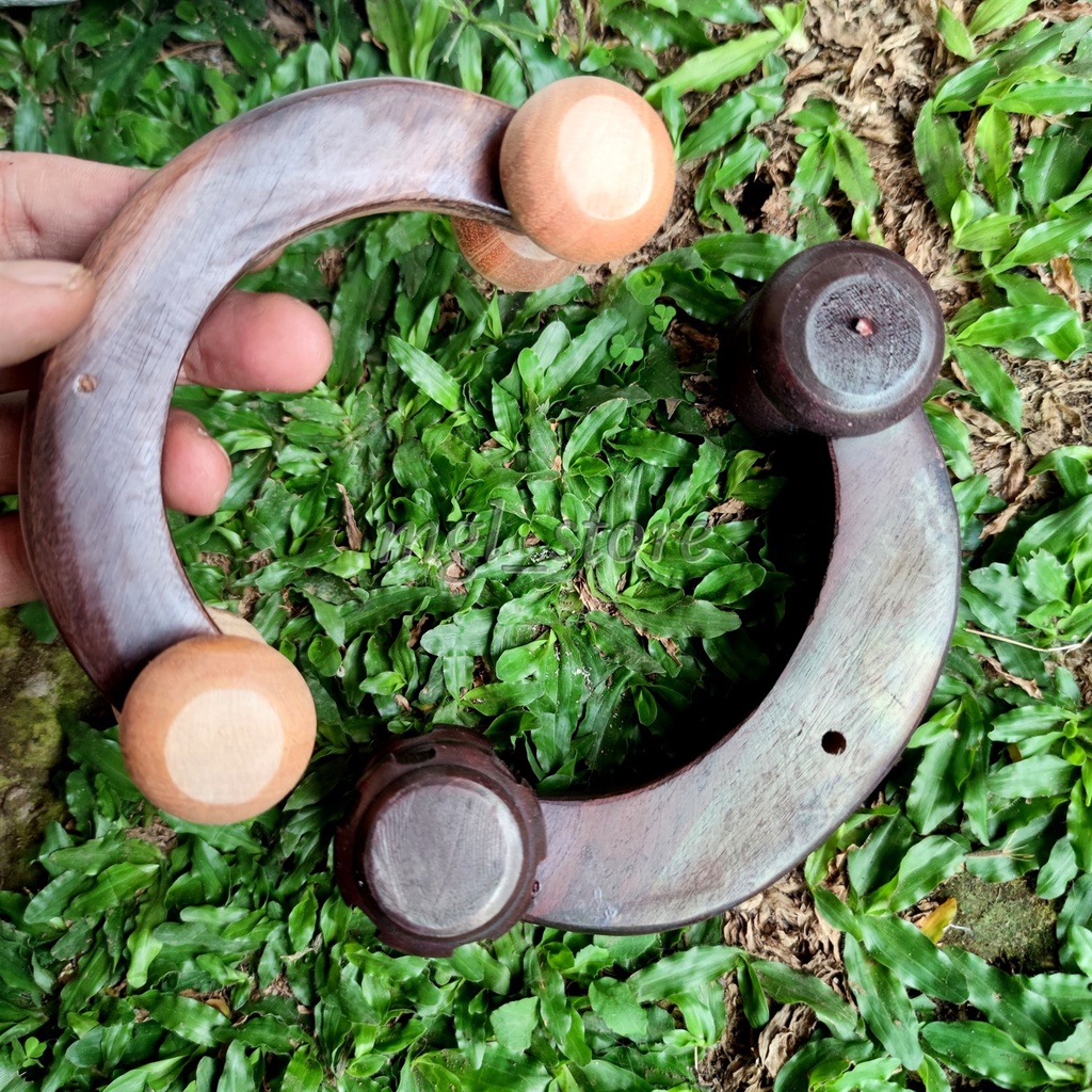 ALAT PIJAT terapi refleksi telapak kaki tangan kaki punggung roda kayu sonokeling