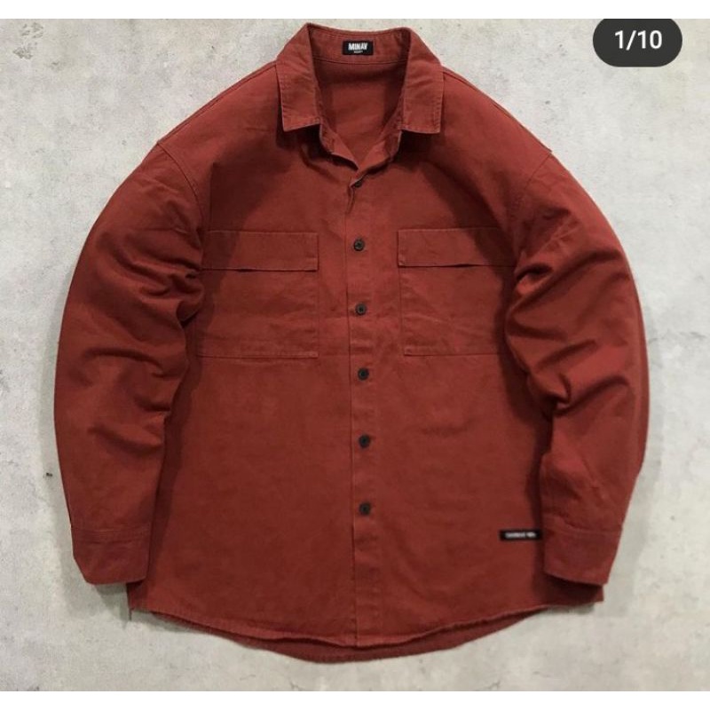 overshirt canvas minav beige colour