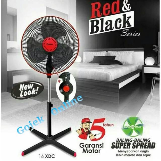 Stand fan COSMOS 16 XDC / kipas angin berdiri 16 inch