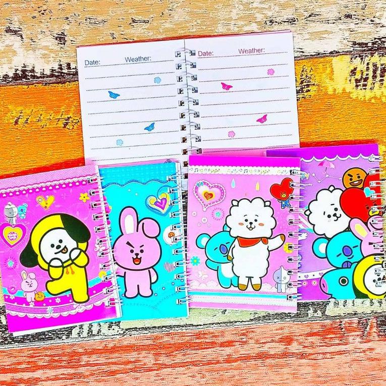 

L-IKE> 〈♫♪> NOTEBOOK KARAKTER BT21 BTS / NOTE BOOK BT21 BTS / BUKU NOTE KIECIL BTS BT21