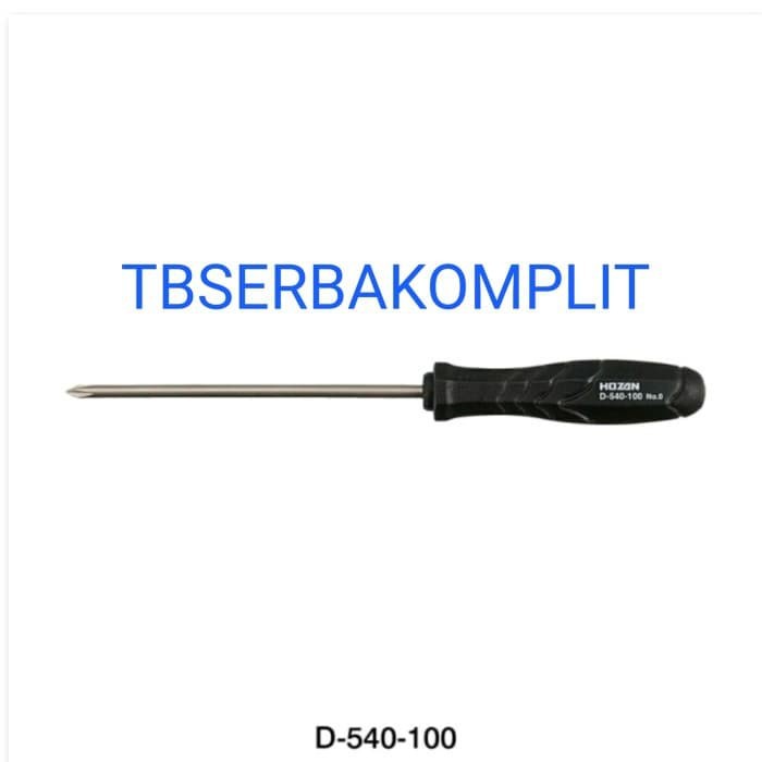 Hozan D-540-100 Obeng no 0 + Plus Phillips Diameter 4mm Panjang 100mm