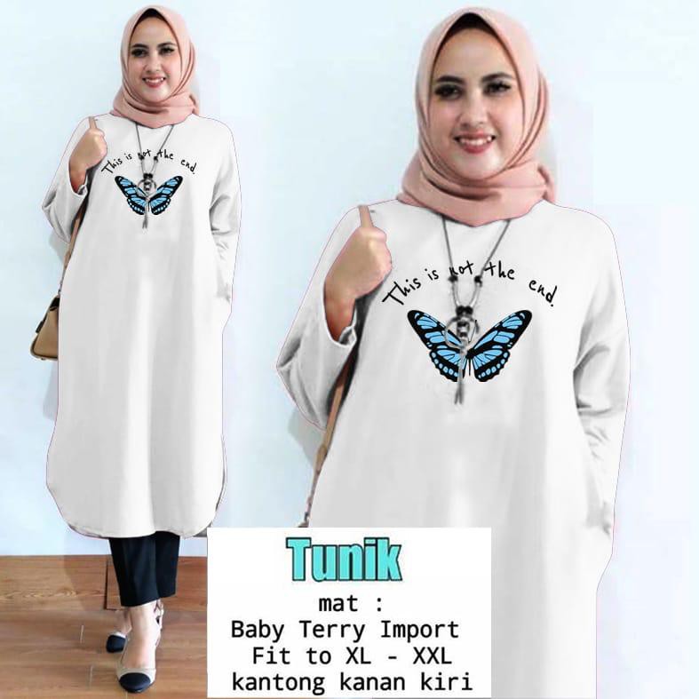 TUNIK BUTTER FLY / TUNIK MAMACHI / TUNIK POLOS/ TUNIK CEWEK / TUNIK PANJANG / TUNIK MUSLIM