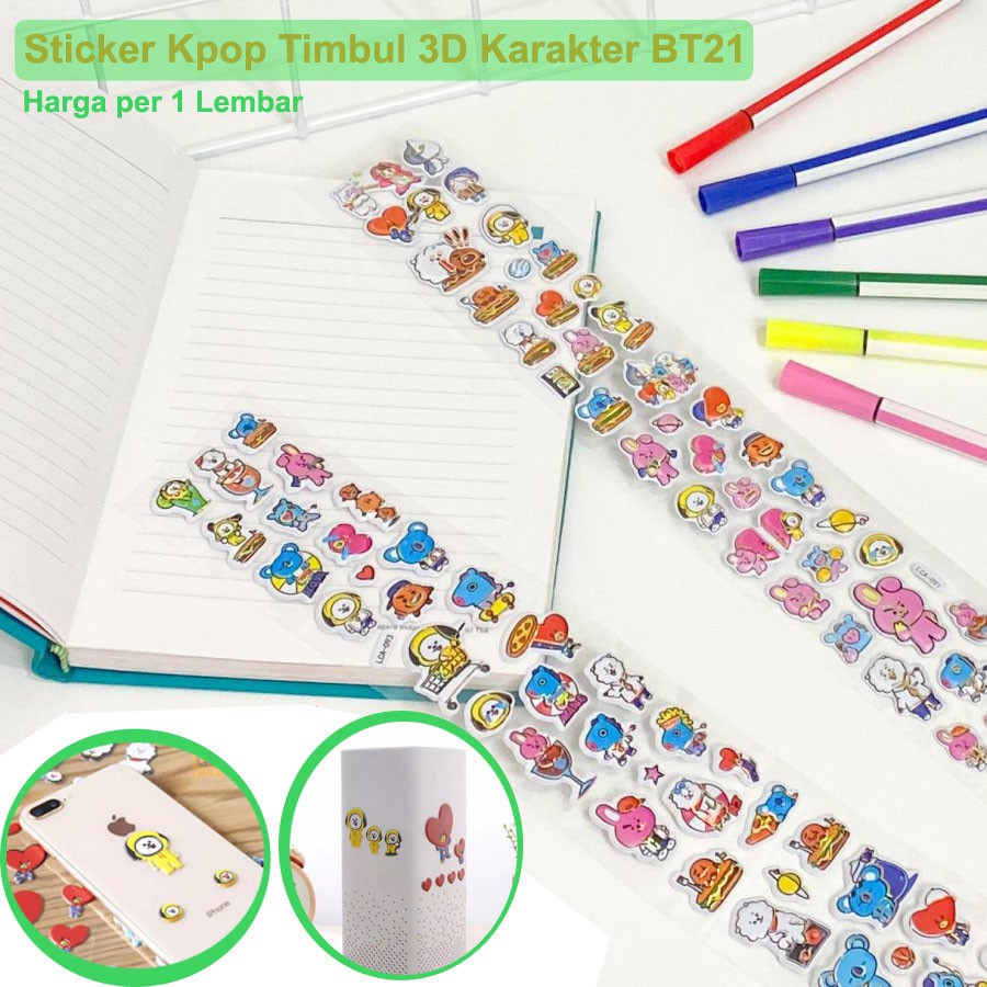 Sticker  Timbul 3D Karakter - Sticker Buku Majalah / Handphone Cute