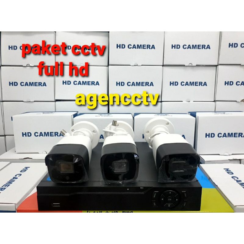 paket cctv 3 kamera outdoor 5mp full hd  ir sony komplit +hdd