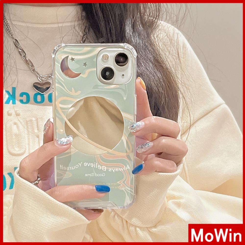 iPhone Case Acrylic Luxury Makeup Mirror Airbag Shockproof Protection Camera Moon Planet Cute Compatible For iPhone 11 iPhone 13 Pro Max iPhone 12 Pro Max iPhone 7 Plus iPhone xr