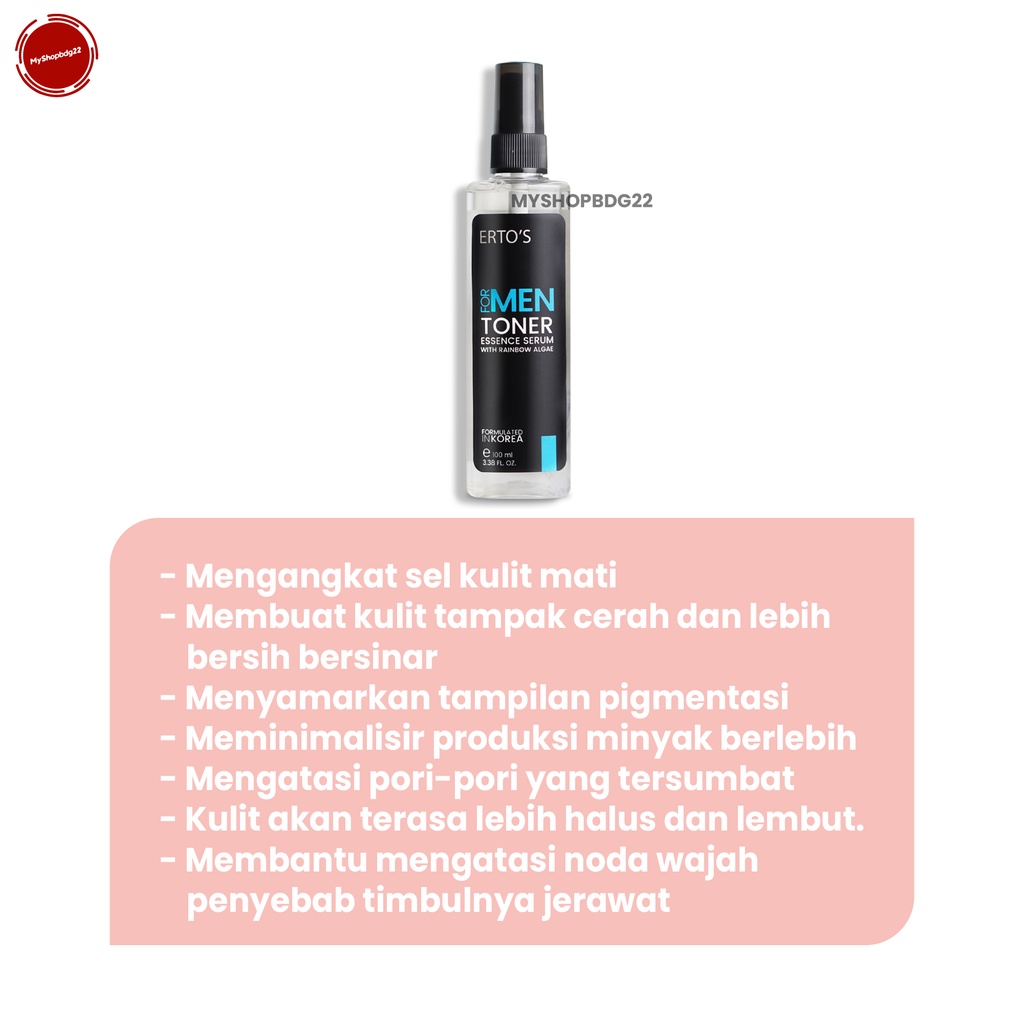 Ertos Men Series Serum Essence Toner Skincare Perawatan Kulit Wajah Pria By Myshopbdg22