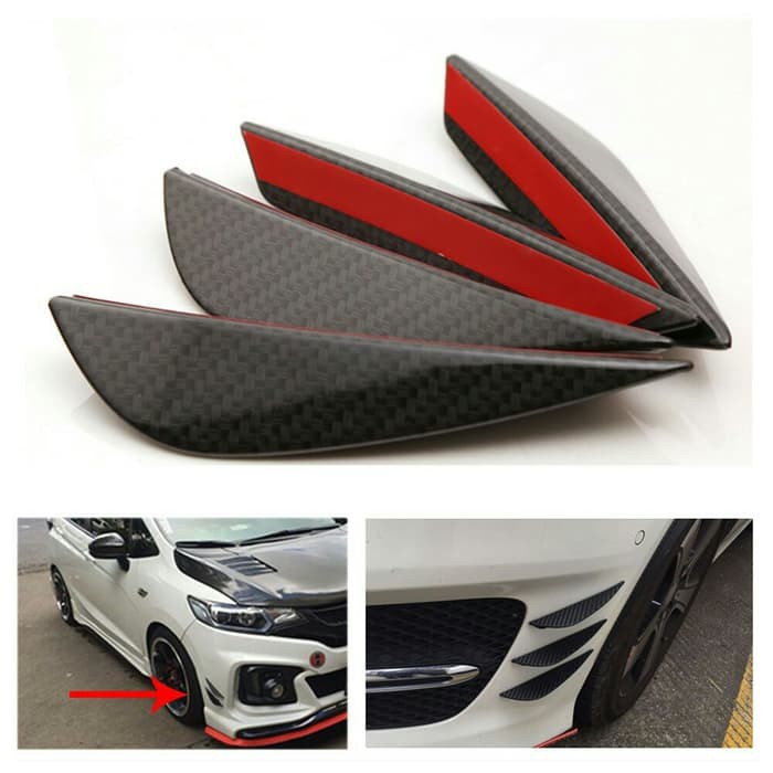 Karet Sirip Sudut Body Flow Mobil Car Lip Fins Front Bumper Aksesoris Eksterior Sudut Murah