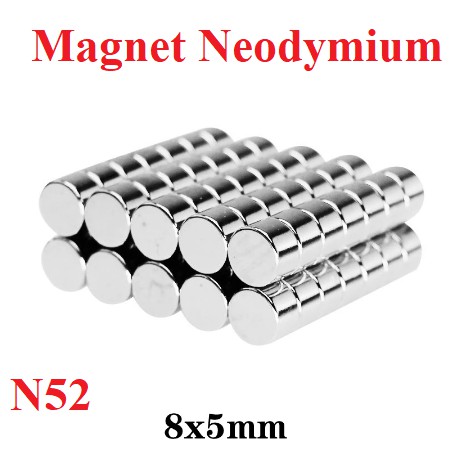 Magnet Neodymium 8x5mm 8x5 mm 8 x 5 bulat koin putih neodimium N52 Strong Kuat Permanen