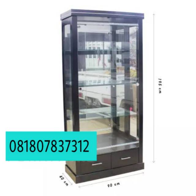 Lemari Pajang Kristal Kaca Minimalis