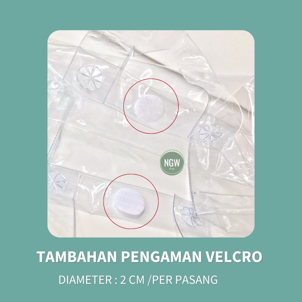 VELCRO putih 2 cm pengaman tambahan tas pvc hampers satuan ecer