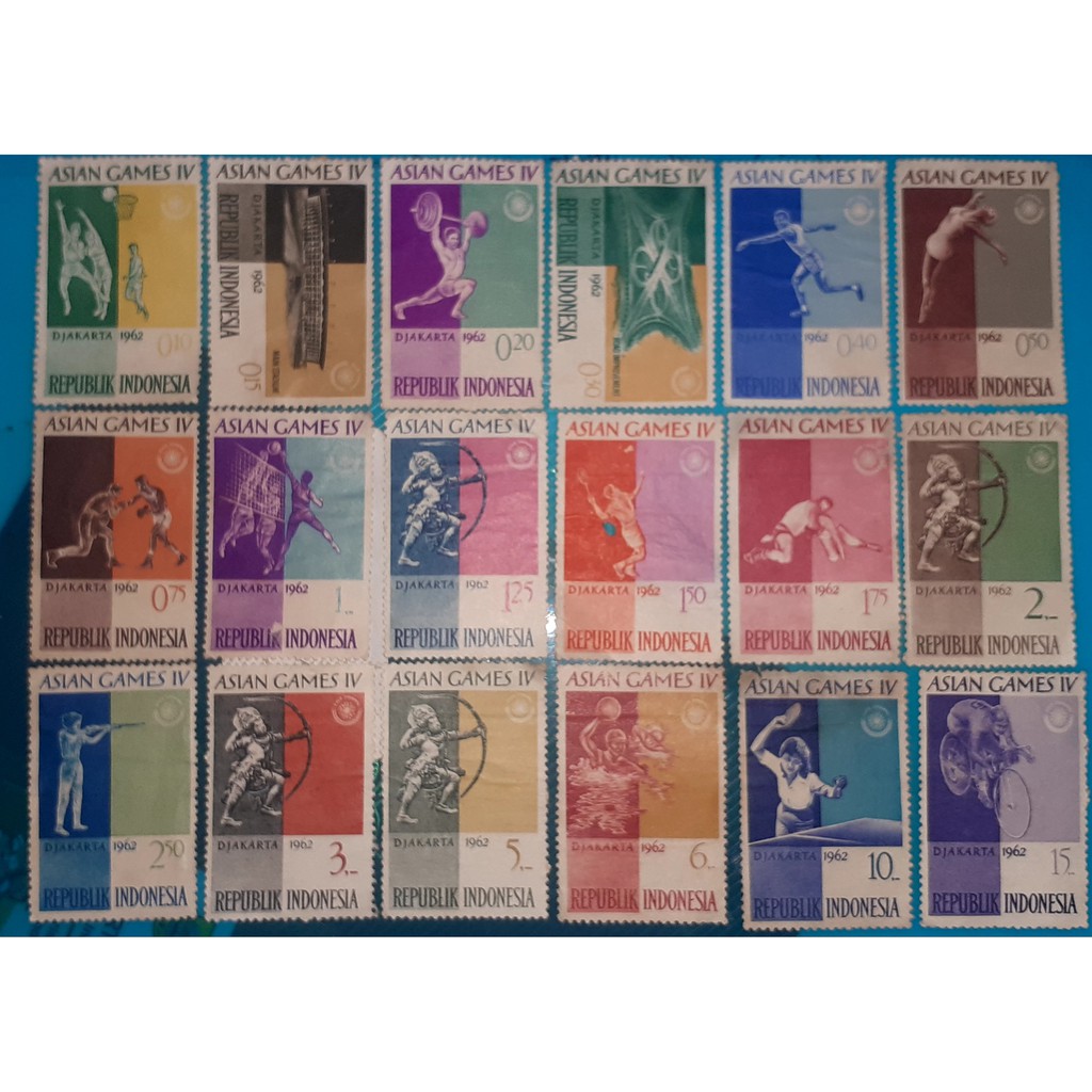 

PERANGKO INDONESIA LAMA SERI ASIAN GAME KE IV/ASIAN GAME PERTAMA DI INDONESIA/1962/HARGA PER PCS