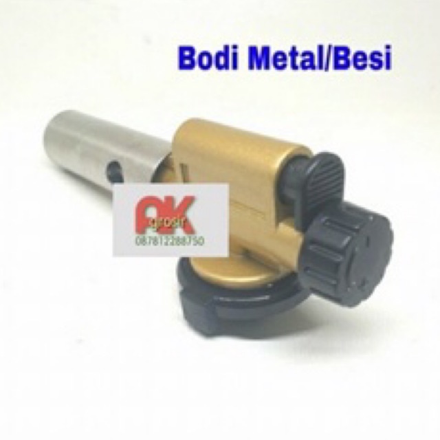 Gas Torch gas otomatis Torch body besi Metal bakar makanan - Las Portabel kaleng