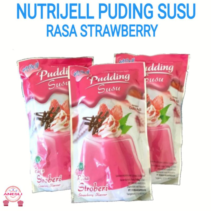 

Nutrijell puding susu rasa strawberry