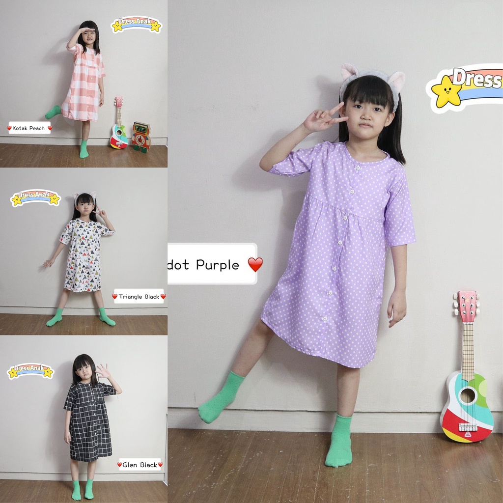 IZANY Dress FULL KANCING Anak Perempuan SIZE  7 / 5 / 3