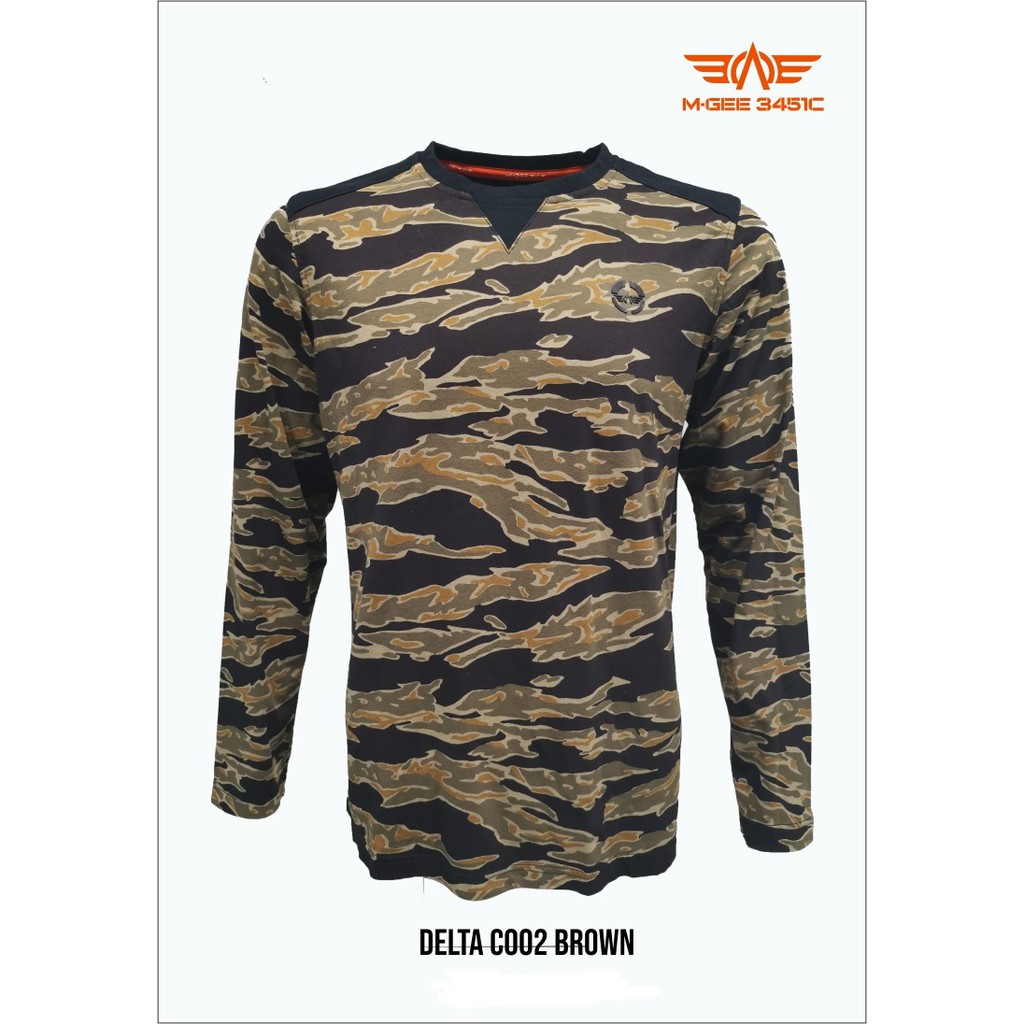 Kaos Lengan Panjang Asli MGee Delta 002 Brown