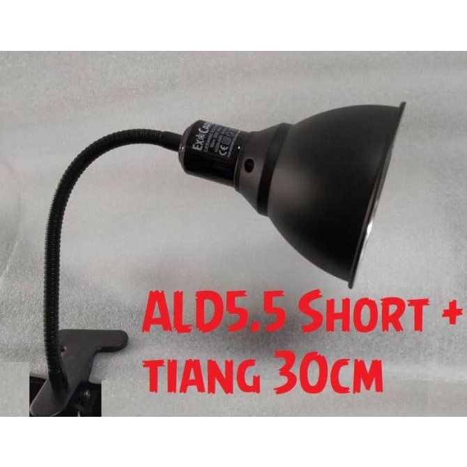 Fitting Jepit Metal 30cm + Aluminium Dome 5.5S Lampu Reptil Sulcata