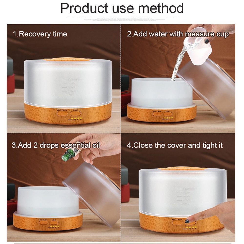 Air Humidifier Pelembab Udara 7 Color 500ml with Remote