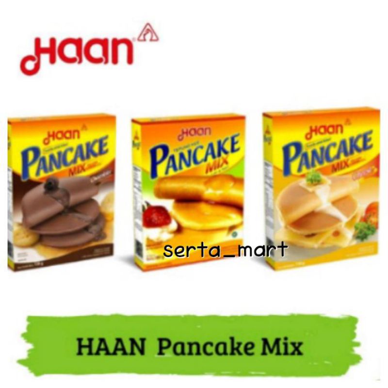 

Haan Pancake Mix 150gr - Tepung Premix Pancake Instan Vanilla / Cheese / Choco