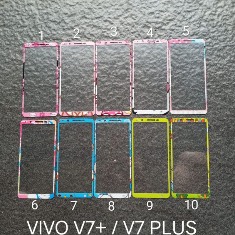 Tempered glass Vivo V7+ V7 PLUS motif gambar karakter anti gores kaca screen guard