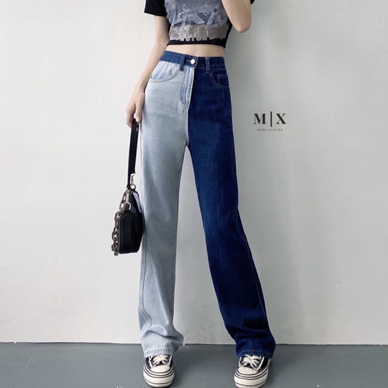 JEANS IMPORT HIGHWAIST CELANA PANTS DENIM HW WANITA CEWEK BAGGY MX864